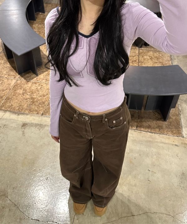 MUSINSA | BADBLOOD Noah Barrel Denim Jeans - Tobacco