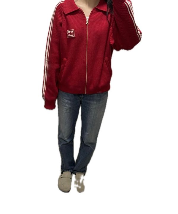 [男女共用] BADBLOOD★Billy Knit Track Zip-Up★ジップアップ MUSINSA | BADBLOOD Billy Knit Track Zip-Up - Cream