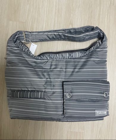 MUSINSA | PAHISUM Stripe Pocket Crossbody Bag_Gray