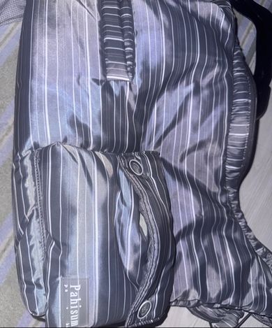 MUSINSA | PAHISUM Stripe Pocket Crossbody Bag_Gray