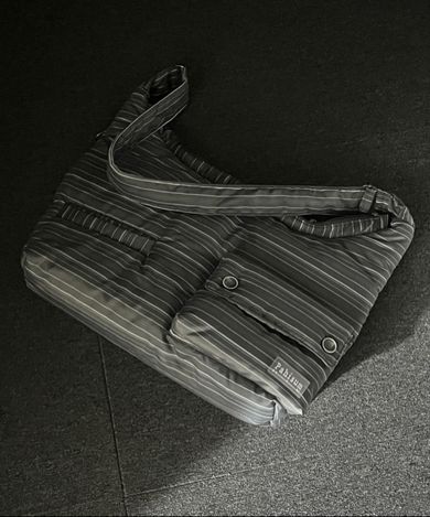 MUSINSA | PAHISUM Stripe Pocket Crossbody Bag_Gray