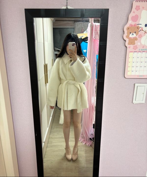MUSINSA | ATELIER NAIN HAIRY WOOL BELTED HALF COAT S(CT-1450)