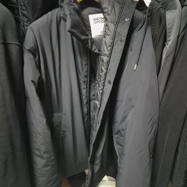 MUSINSA公式 | ANOTHER OFFICE Snowman Hooded Down Jacket (Black)