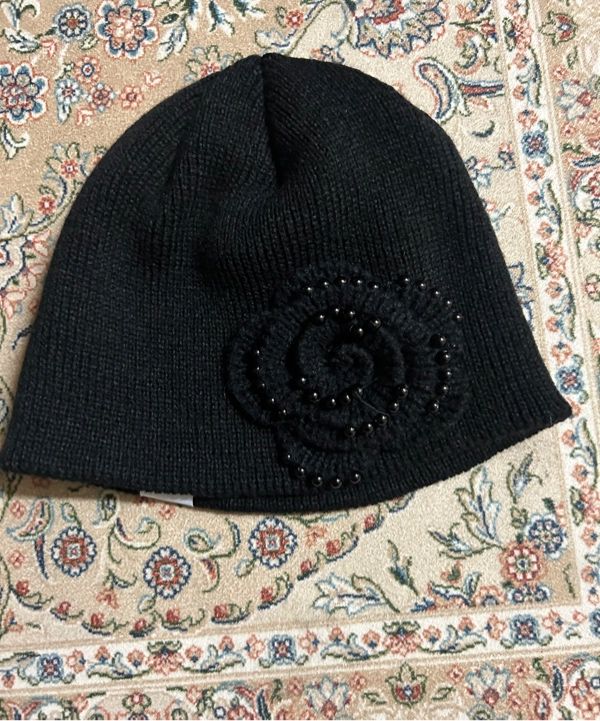 MUSINSA | SETUPEXE PEARL CORSAGE BEANIE / MELANGE GREY