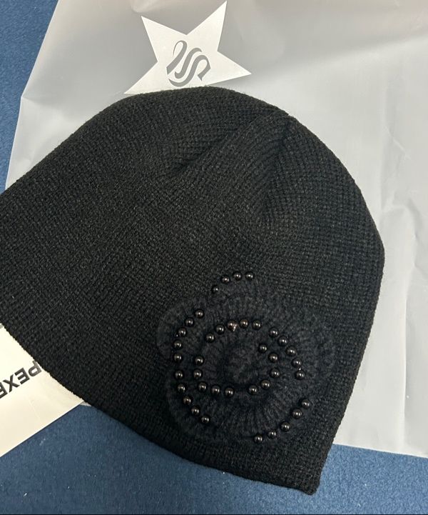 MUSINSA | SETUPEXE PEARL CORSAGE BEANIE / BLACK