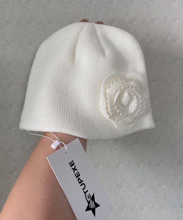 MUSINSA公式 | SETUP-EXE PEARL CORSAGE BEANIE / IVORY