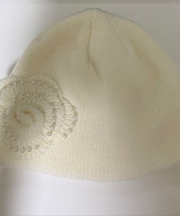 MUSINSA公式 | SETUPEXE PEARL CORSAGE BEANIE / IVORY