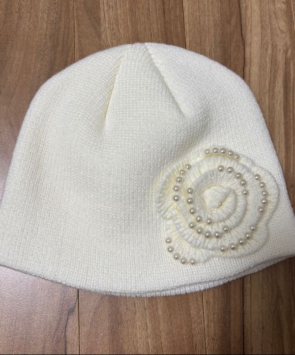 MUSINSA公式 | SETUPEXE PEARL CORSAGE BEANIE / IVORY