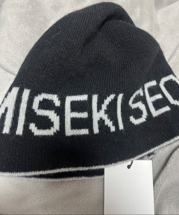 MUSINSA公式 | MISEKI SEOUL Logo knit beanie CHARCOAL