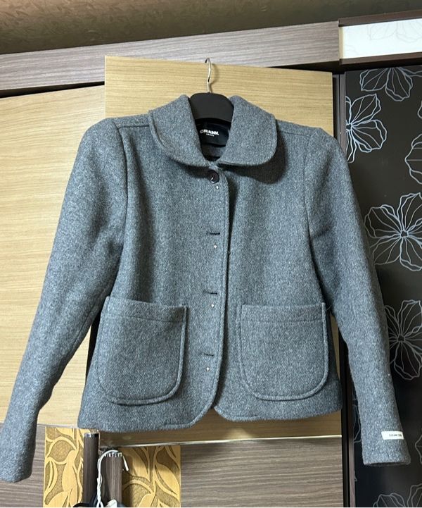 MUSINSA公式 | CRANK Studded Wool Short Coat_Gray