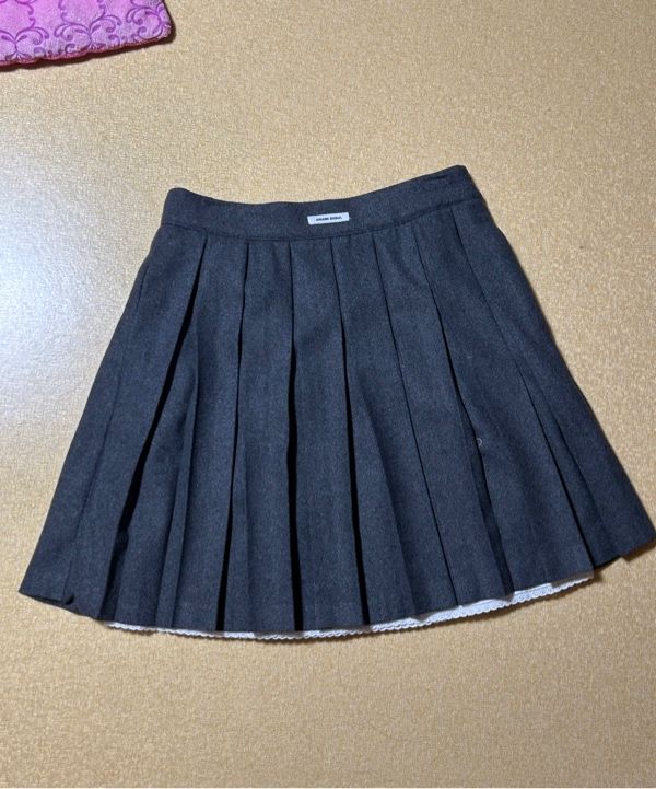 スカート crank Layered Wool Pleated Skirt MUSINSA | CRANK Layered Wool Pleated Skirt_Gray