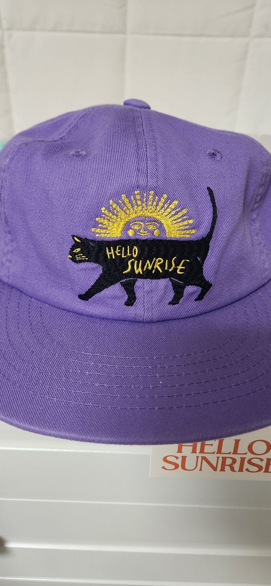 ★Hello Sunrise★ Washed Sunrise Cat Logo 6Panel Cap MUSINSA | HELLO SUNRISE Washed VTG Cat Logo 6panel Cap_Light