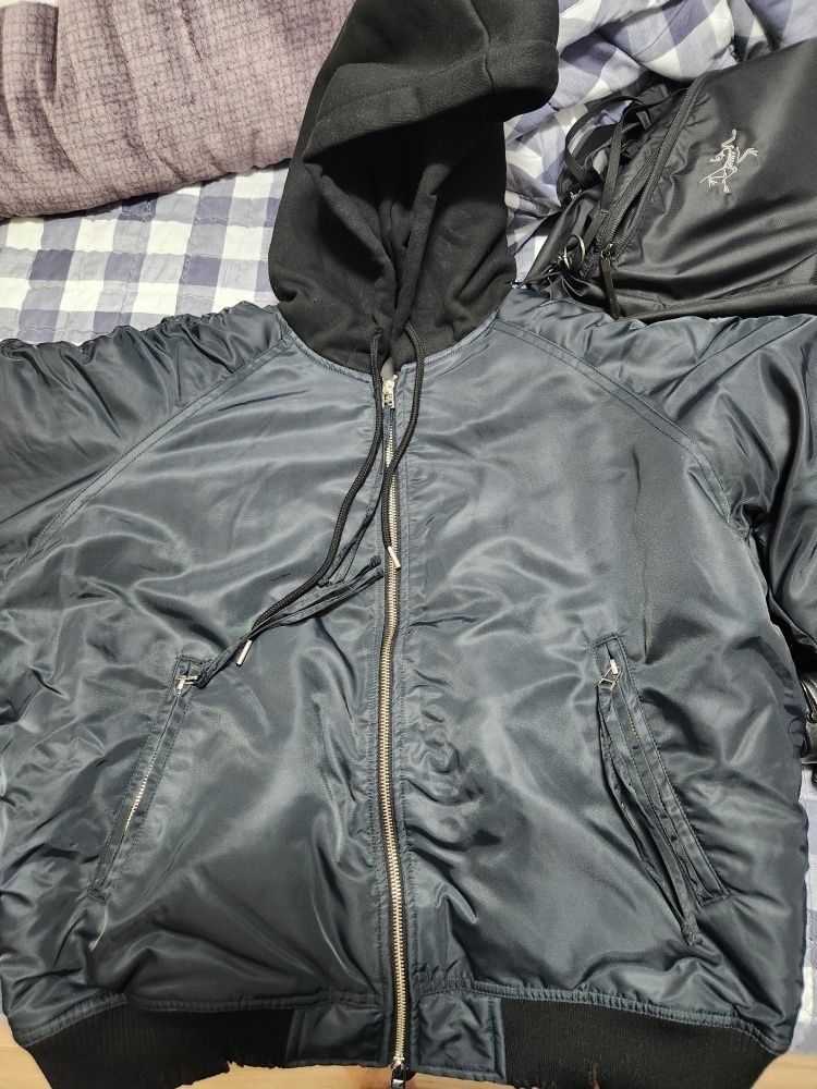 MUSINSA公式 | EASY NO EASY ディストロイドシャーリングフードMA-1