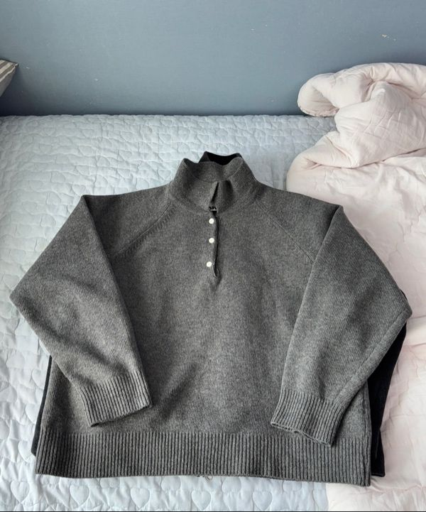 MUSINSA | Havehad Yak Wool Classic Collar Knit (Charcoal)