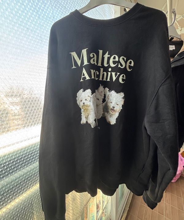 ★Wai Kei★ Maltese Archive Man to Man Melange White YK21F1T MUSINSA | WAI KEI Maltese Archive Man to Man 9 COLOR