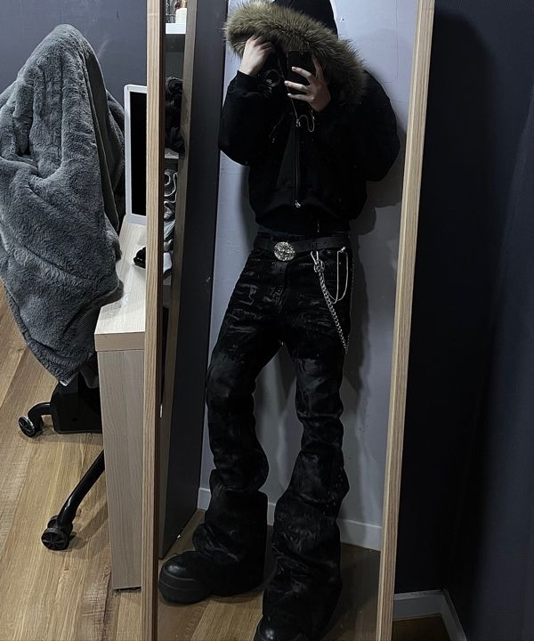 【MIDNIGHT MOVE】 fl hood zip up / 追跡付 MUSINSA | MIDNIGHT MOVE hair hood zip up [black]