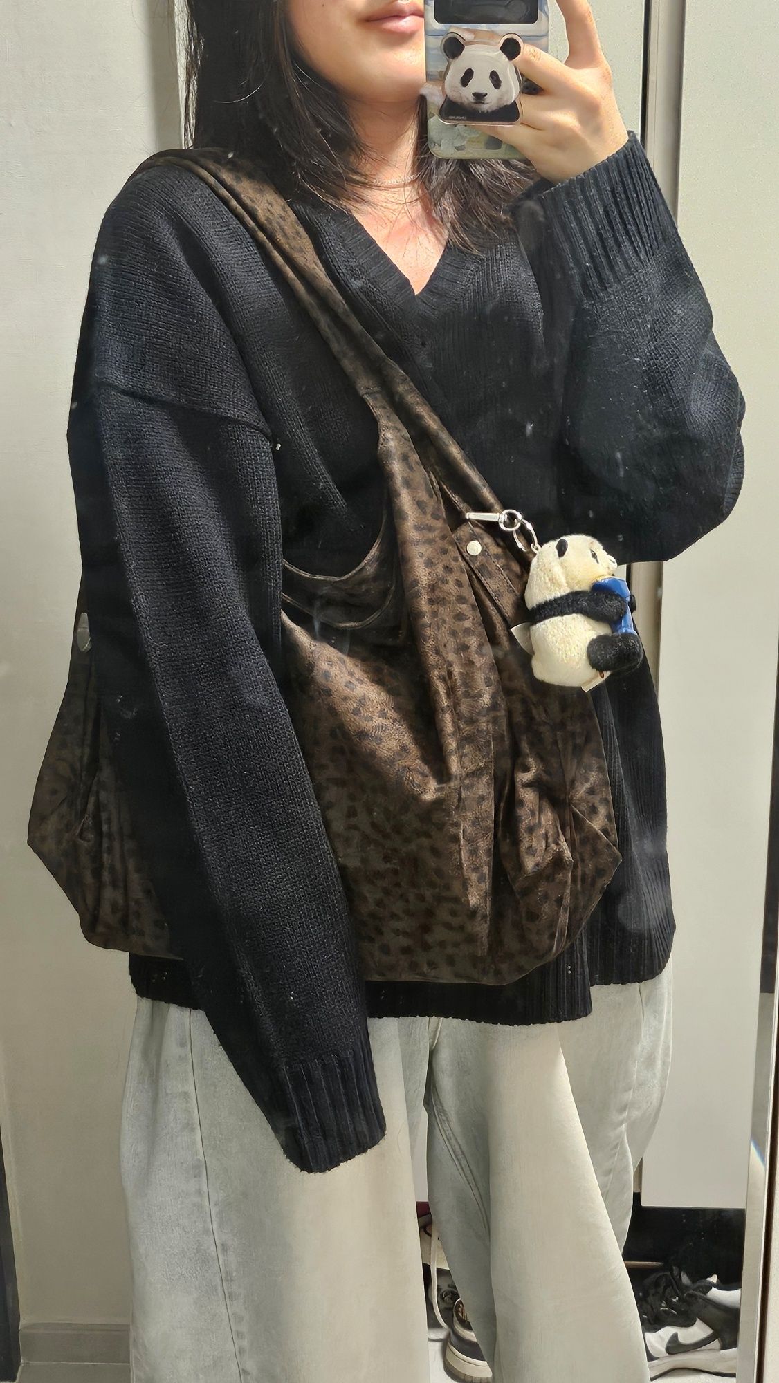 MUSINSA | SAND MUSEUM CACTUS HOBO BAG [Leopard Brown]