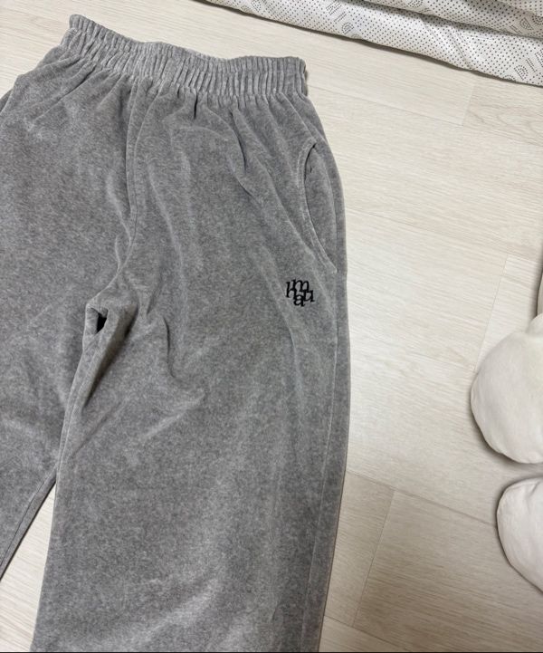 ●muahmuah● Point Velvet Training Pants Gray _MUP22414_ MUSINSA | MUAHMUAH Point Velvet Training Pants [Gray]