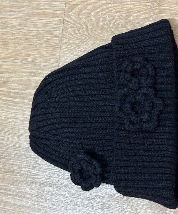 MUSINSA公式 | SINOON Flower Beanie (Black)