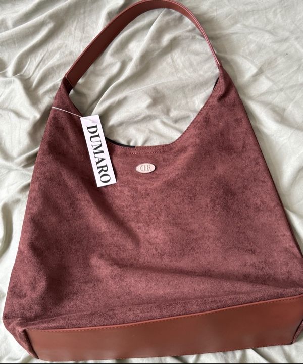 MUSINSA | DUMARO Merci Suede Shoulder Bag / Black