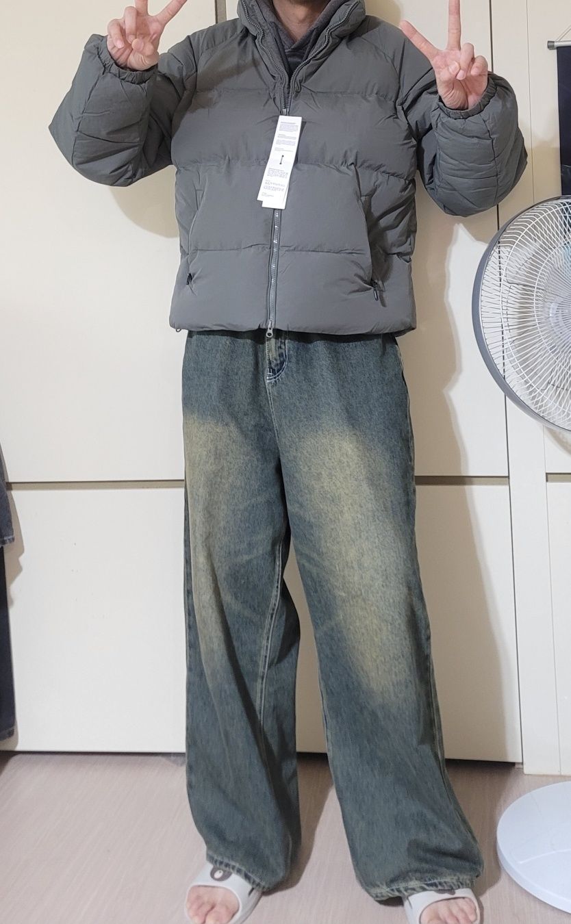 MUSINSA公式 | AGOD ウォッシュドヴィンテージワイドバルーンデニム