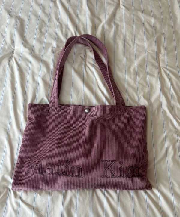MUSINSA公式 | MATIN KIM MATIN CORDUROY MIDDLE ECOBAG IN BROWN