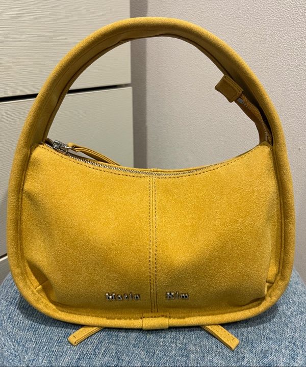【MATIN KIM】ZIP AROUND SUEDE MINI BAG Matin Kim ZIP AROUND SUEDE MINI BAG IN MUSTARD