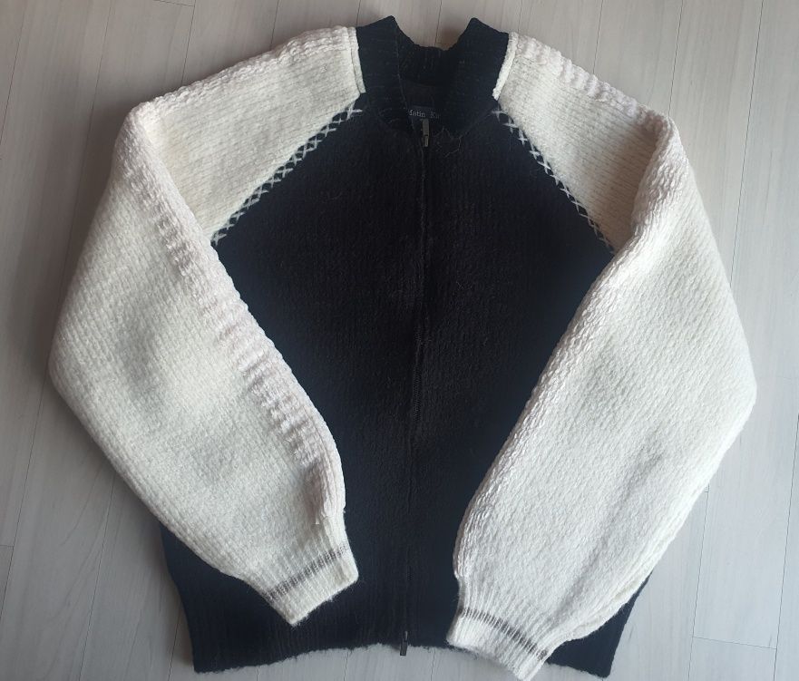 MUSINSA | MATIN KIM RAGLAN BACK LOGO KNIT ZIP UP FOR MEN IN