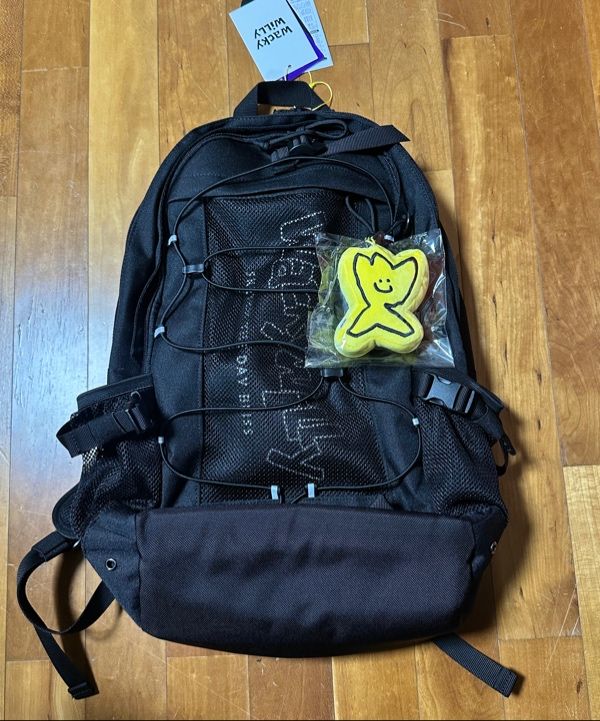 MUSINSA | WACKY WILLY [25SS] Mesh String Backpack Black