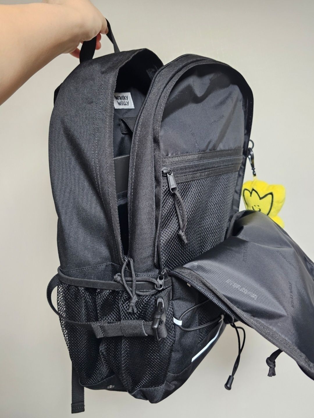 MUSINSA公式 | WACKY WILLY [25SS] Mesh String Backpack Black