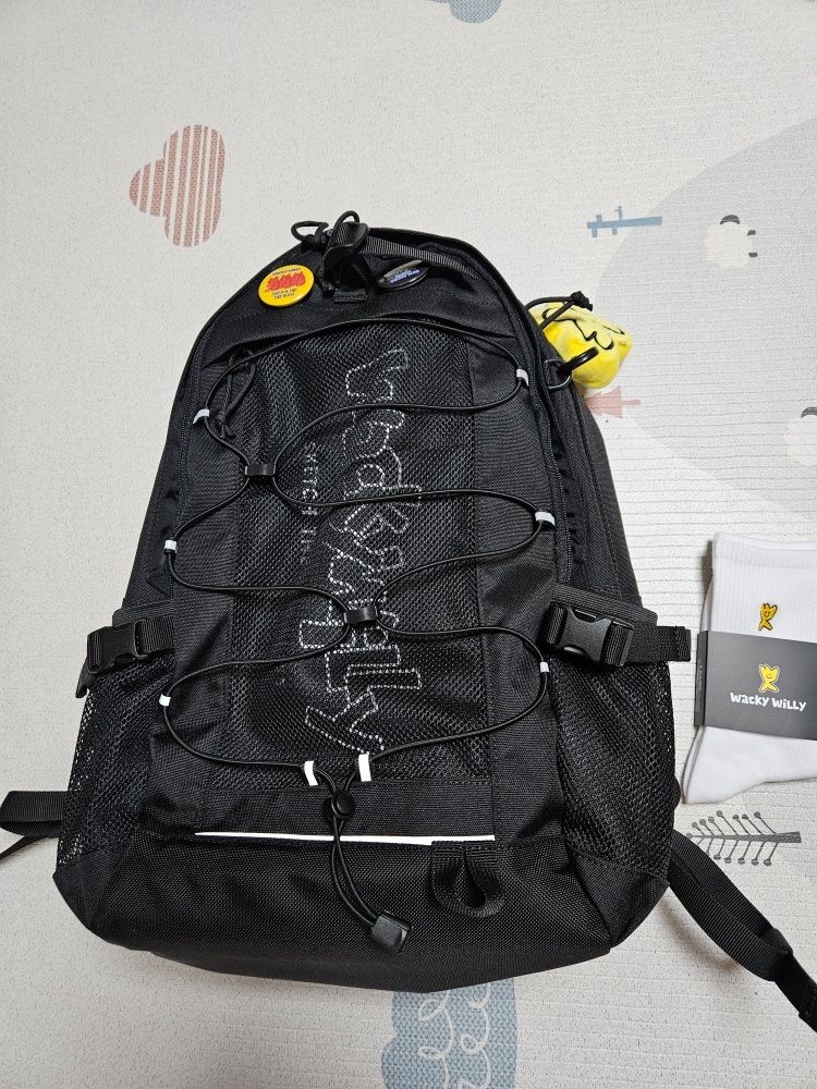 MUSINSA | WACKY WILLY [25SS] Mesh String Backpack Black