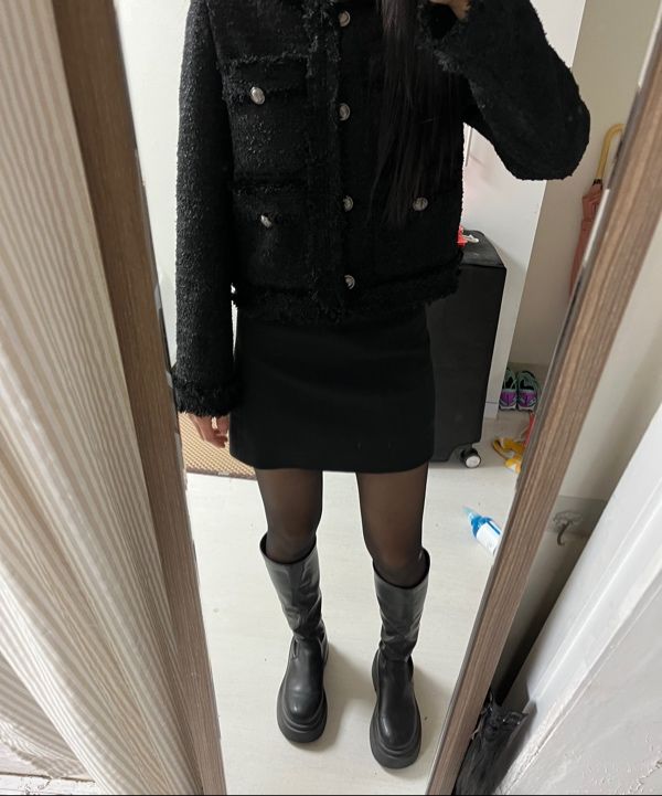 ◇KHAKIPOINT◇ Antique Crop Tweed Jacket black MUSINSA | KHAKIPOINT Antique Crop Tweed Jacket (black)