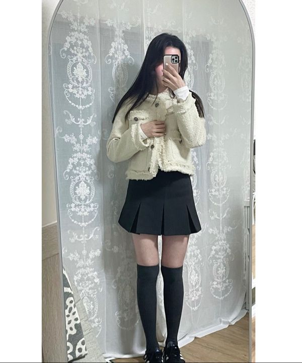 ◆KHAKIPOINT◆ Antique Crop Tweed Jacket ivory P00000ZF MUSINSA | KHAKIPOINT Antique Crop Tweed Jacket (ivory)