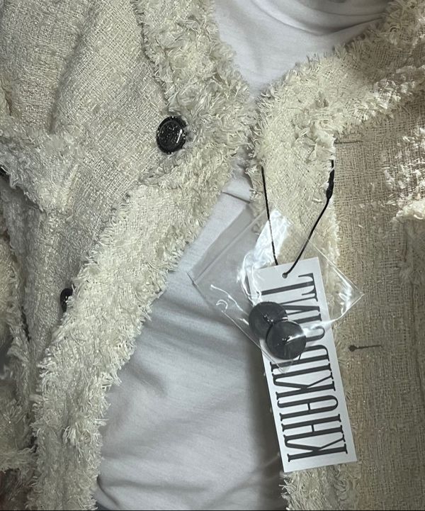 MUSINSA | KHAKIPOINT Antique Crop Tweed Jacket (ivory)