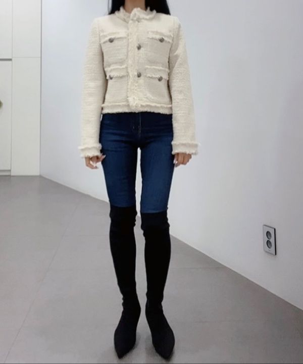 ◇KHAKIPOINT◇ Antique Crop Tweed Jacket ivory MUSINSA | KHAKIPOINT Antique Crop Tweed Jacket (ivory)