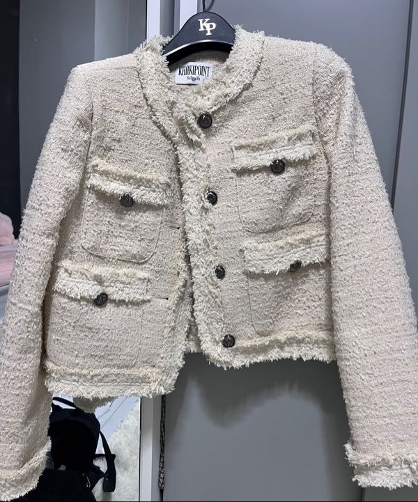 ◆KHAKIPOINT◆ Antique Crop Tweed Jacket ivory P00000ZF MUSINSA | KHAKIPOINT Antique Crop Tweed Jacket (ivory)