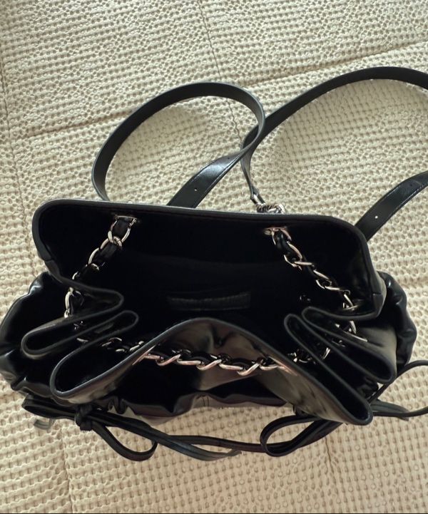 MUSINSA | MATIN KIM DRAW STRING RIBBON BACK PACK IN BLACK