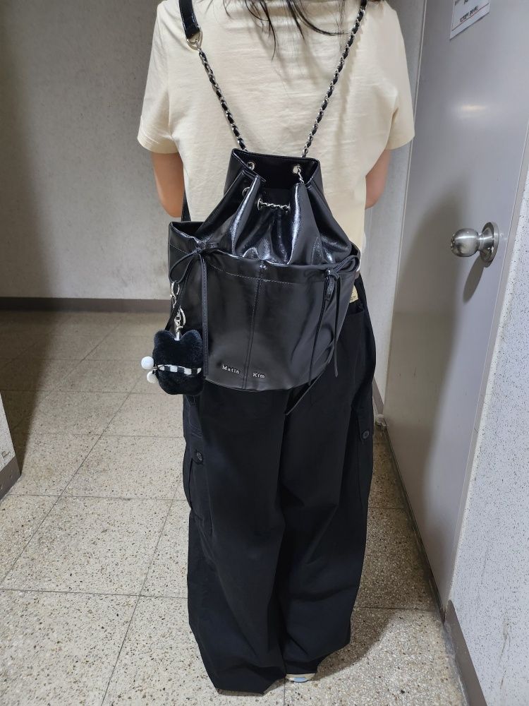 バックパック・リュック Matin Kim DRAW STRING RIBBON BACK PACK 4BNY589 MATIN KIM リュックサック バックパック DRAW STRING RIBBON