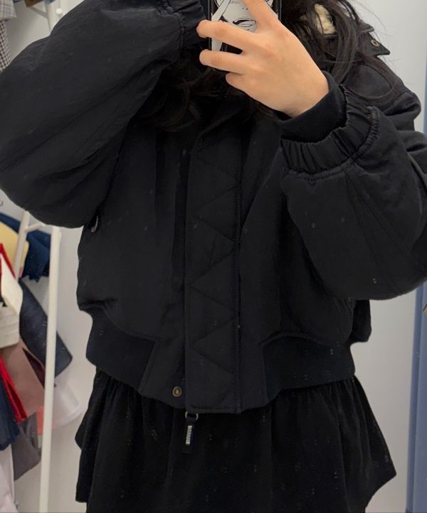 matin kim ファージャケット FUR JUMPER ファージャンパー MUSINSA | MATIN KIM FUR TRIMMING HOODY BOMBER JUMPER IN BLACK