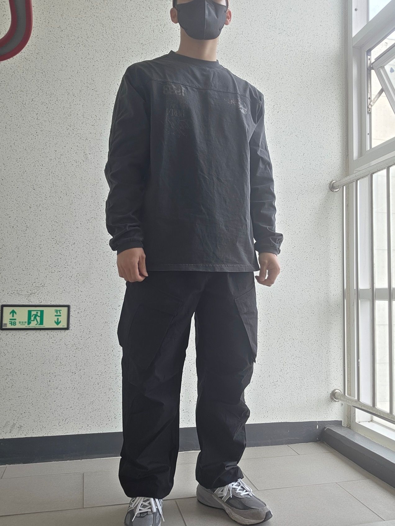 MUSINSA | 1993STUDIO [CHODAN] Pigment Track Long Sleeve_Charcoal