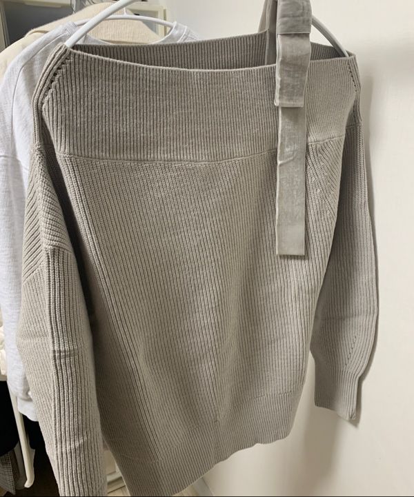 MUSINSA | ZERO STREET [4 Colors] Ribbon Asymmetrical Off-Shoulder