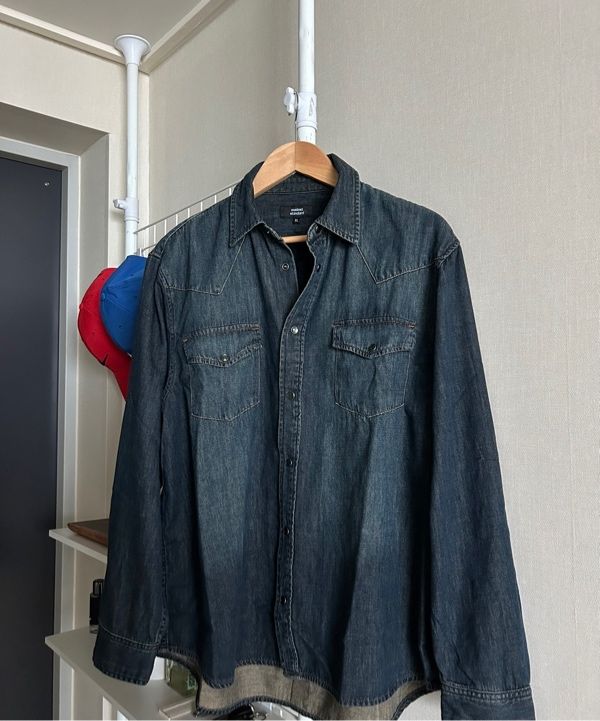MUSINSA | MUSINSA STANDARD Denim Western Shirt [Light Indigo]