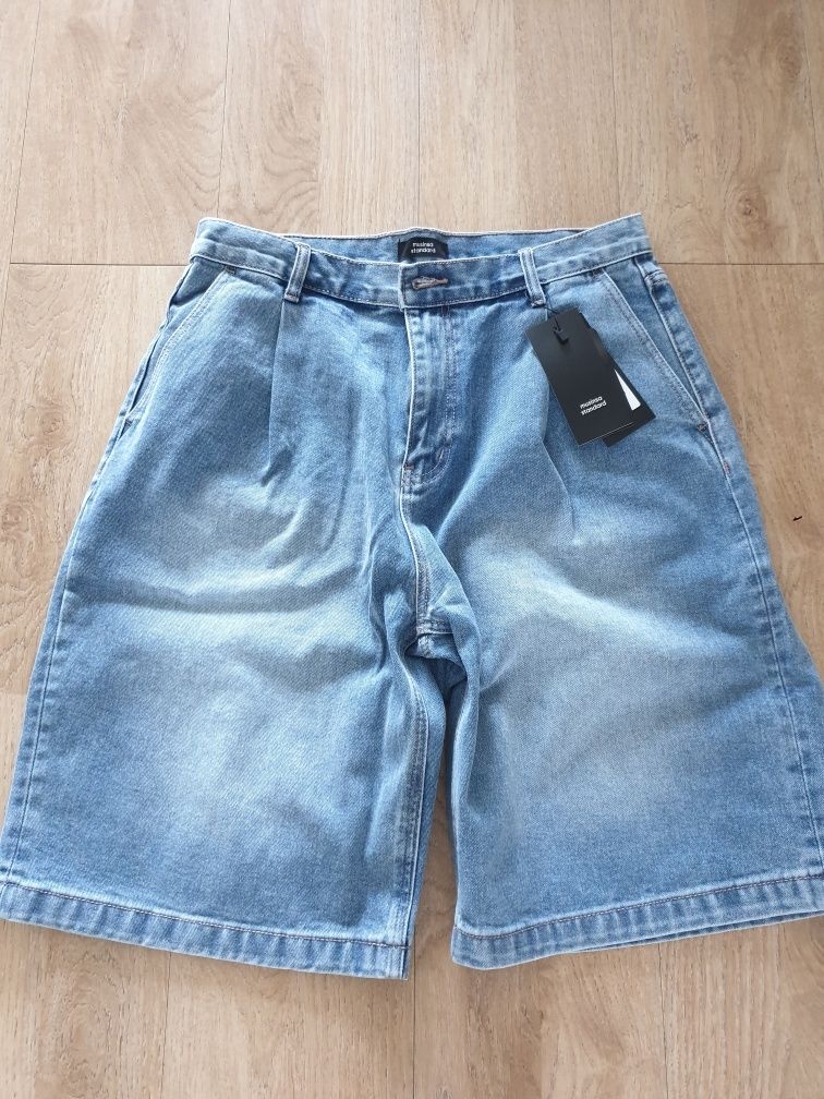 MUSINSA | MUSINSA STANDARD Big Brush One Tuck Bermuda Denim