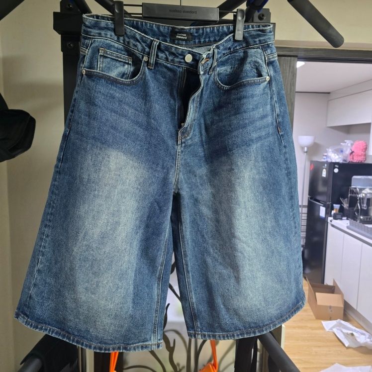 MUSINSA | MUSINSA STANDARD Big Brush Long Bermuda Denim