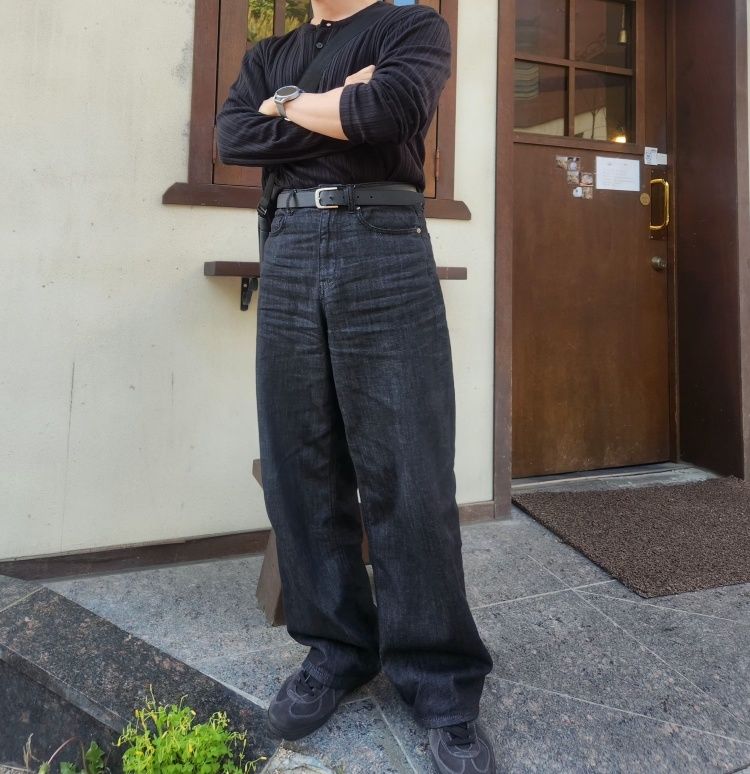 ★MUSINSA STANDARD★ Lightweight Big Wide Denim Pants Low Bl MUSINSA | MUSINSA STANDARD Extra wide denim pants [light indigo]
