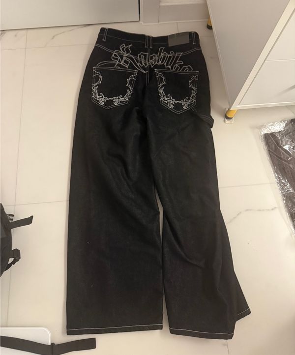 パンツ Kashiko Embroied Nonfade Denim Pants org.jpg