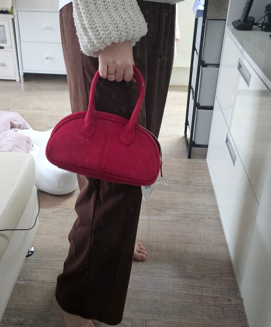 MUSINSA | COVERNAT WOMAN Cloverheart Classic Suede Tote Bag Red