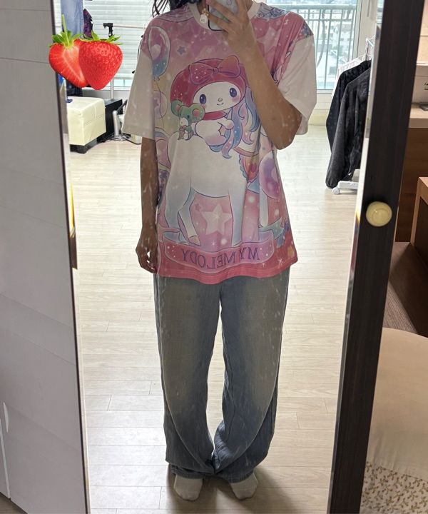 MUSINSA | RONRON MY MELODY TWINKLING UNICORN OVER FIT T