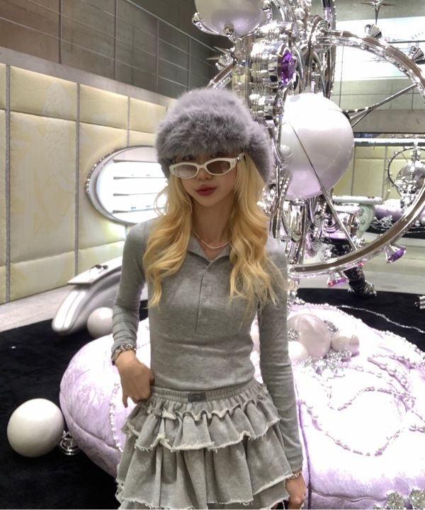 ◆PLASMA SPHERE◆ TUTU SKIRT IN GRAY banding cancan skirt PS MUSINSA | PLASMA SPHERE Tutu Cancan Churi Shirring Tiered