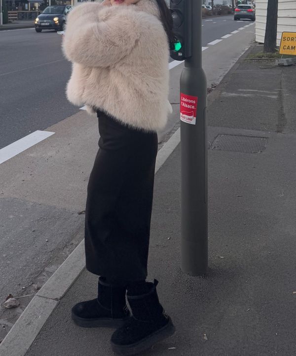 MUSINSA公式 | HIGH SCHOOL DISCO バックルロングヘアファージャケット